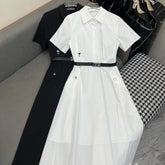 SHIRT DRESS COTTON FABRIC BEE EMBROIDERY DECORATION 266704
